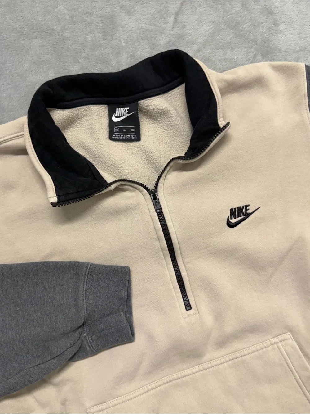 Nike Sportswear Club 1/2 Zip Sweater Sweatshirt Fleece Color Block Mens 2XL